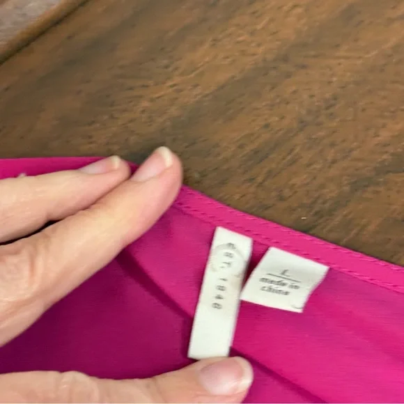 Est. 1946 Women's Hot Pink Boho Blouse. Size large. - Picture 5 of 8